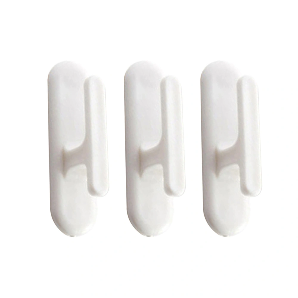 6pcs Plastic Fashion Curtain Wall Hooks Curtain Buckles Hooks Sticky Home Decoration Curtain Accessories(White)