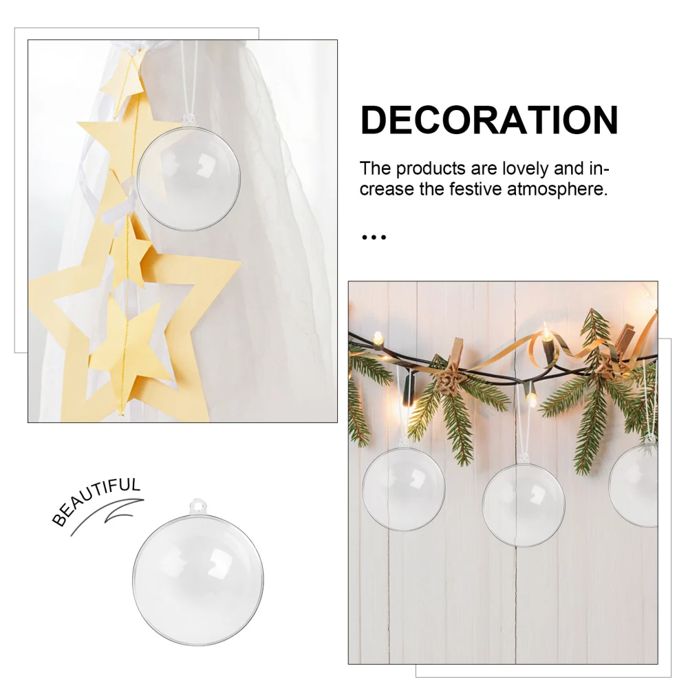 12pcs Transparent Wedding Christmas Decoration Ball Plastic Hollow Ball Display Ball for Decoration 4cm