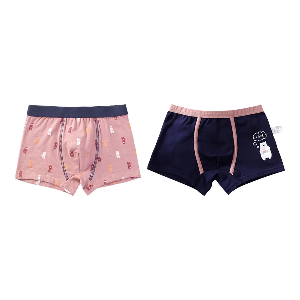 2PCS Full Cotton Boy Underpants Pure Cotton Baby Knickers (130 XL Polar Bear)