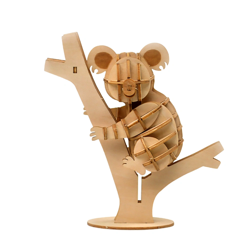 Wooden Puzzle Plaything 3D Puzzle Toy DIY Handmade Craft Puzzle Jigsaw Puzzle Model for Kids Children (Koala)