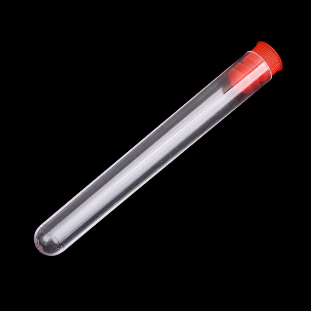 20pcs 78*13mm Non-Graduated Plastic Test Tubes with Screw (Red)