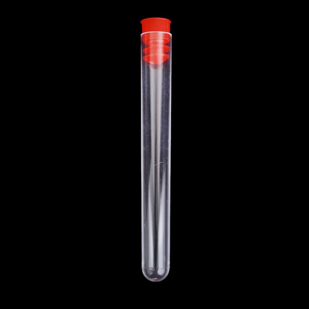 20pcs 78*13mm Non-Graduated Plastic Test Tubes with Screw (Red)
