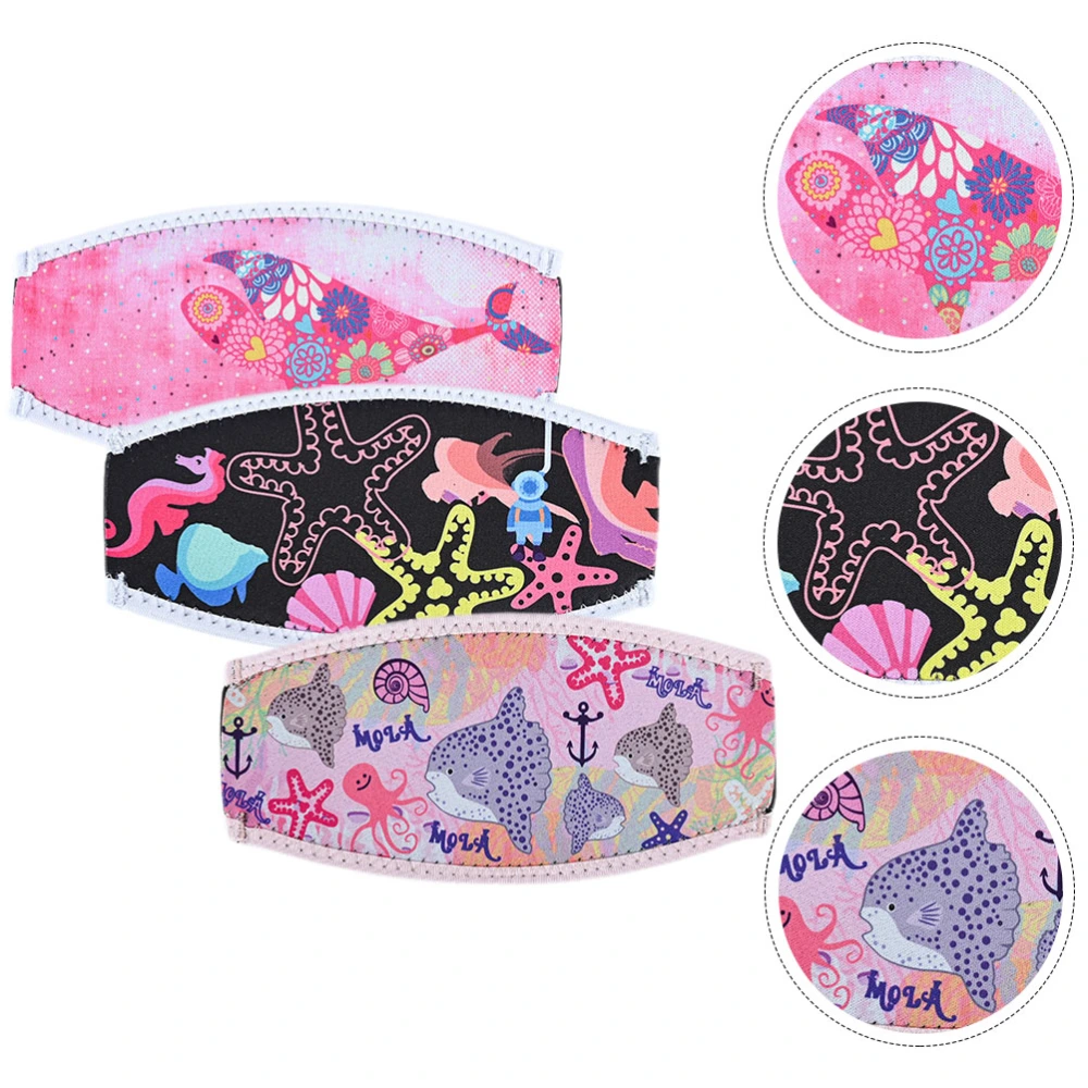 3Pcs Diving Mask Strap Covers Decorative Neoprene Diving Goggles Strap Covers Hair Protective Covers