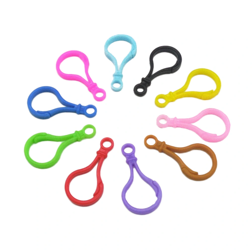 50PCS Candy Color Acrylic Clasps Hook Bulb Buckle Clips Keyring Buckle Accessories for Backpack Pendant DIY Handwork (Assorted Color)