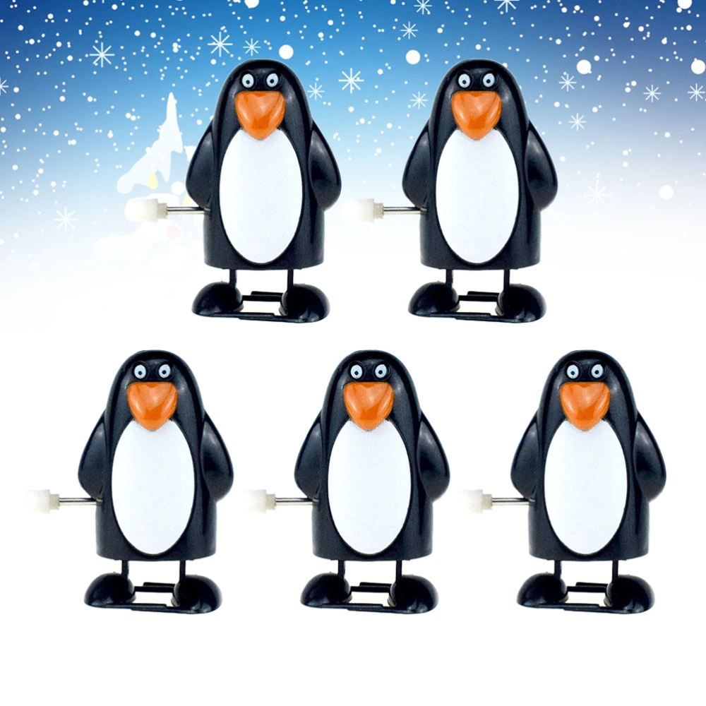 5pcs Slim Penguin Clockwork Toys Fun Clockwork Toys Children Wind-up Toys Party Favors Walking Toys Great Gift for Kids