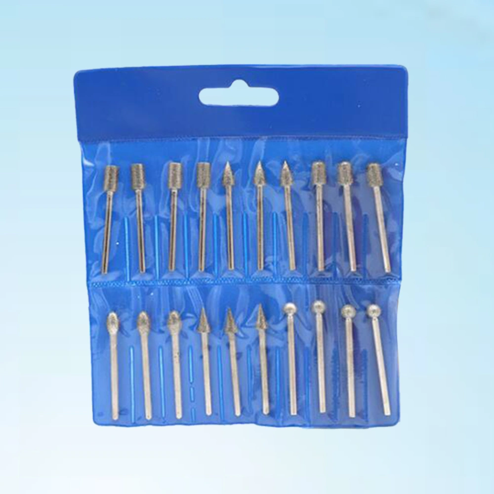 30pcs 3.0mm Diamond Grinding Burr Drill Bits Grinding Rod Mill For Rotary Tool Electric Grinder Pneumatic Engraving Pen Machine