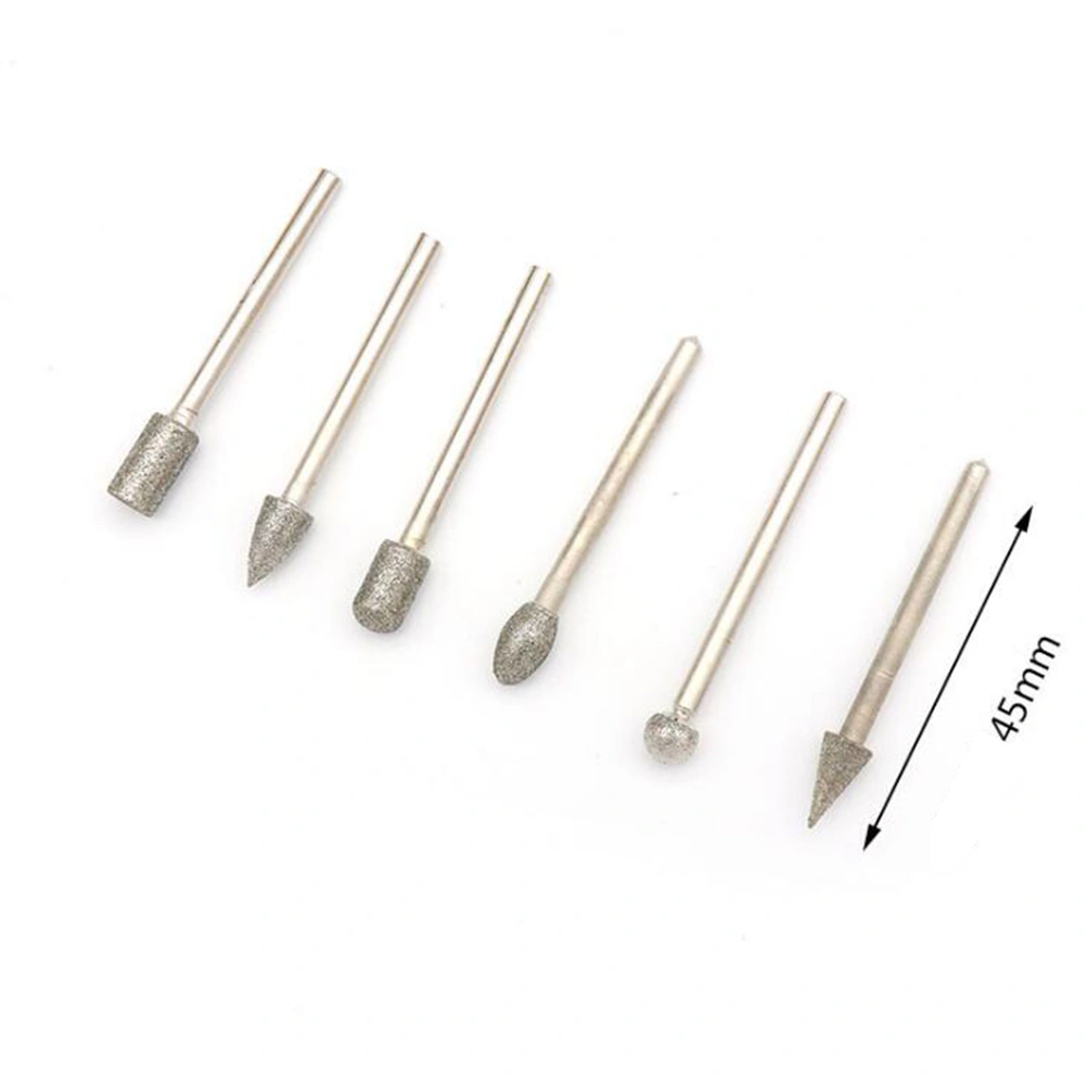 30pcs 3.0mm Diamond Grinding Burr Drill Bits Grinding Rod Mill For Rotary Tool Electric Grinder Pneumatic Engraving Pen Machine
