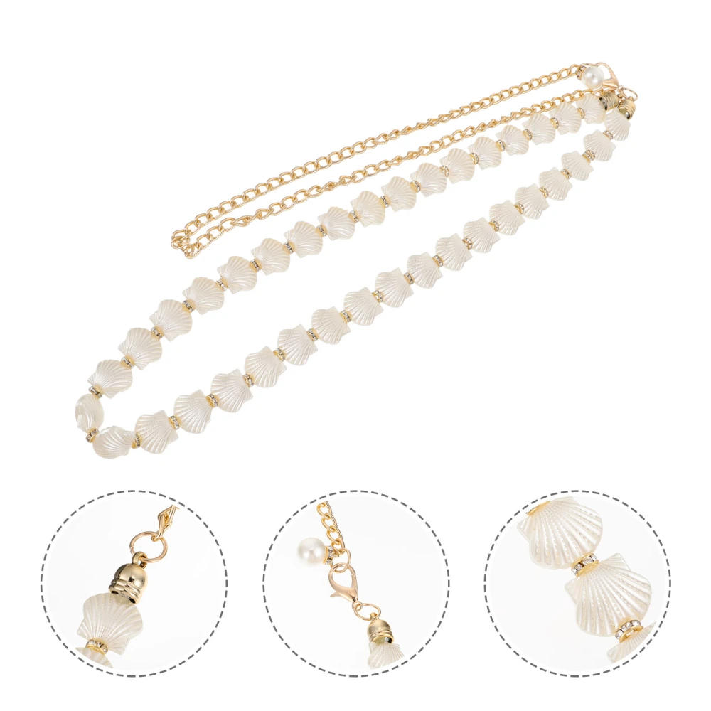 Elegant Lady Pearl Shell Waist Chain Women Chain Belt  Women Dress Decor