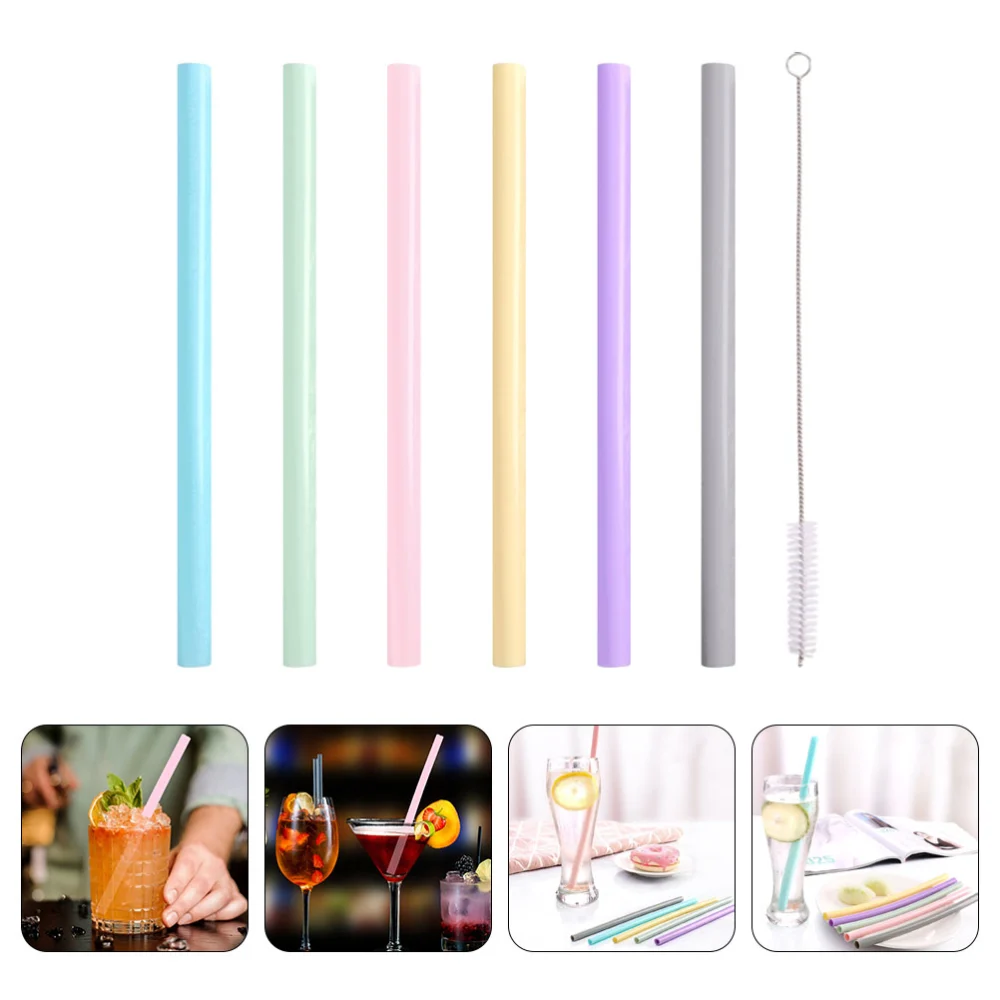 1 Set of Household Boba Straws Multi-function Smoothie Straws Convenient Milkshake Straws (Random Color)