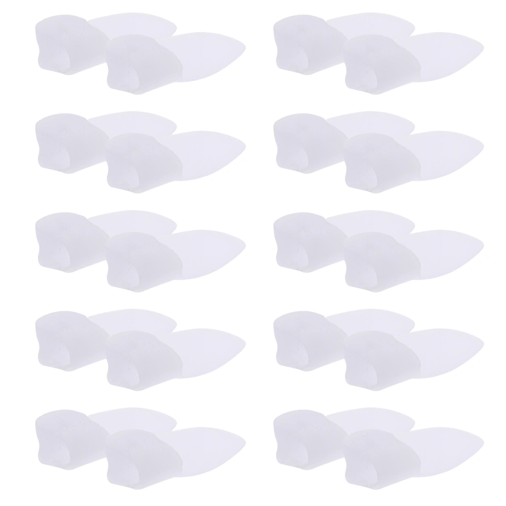 1 Set 10 Pairs Practical Silicone Toe Separators Toe Correctors (White)