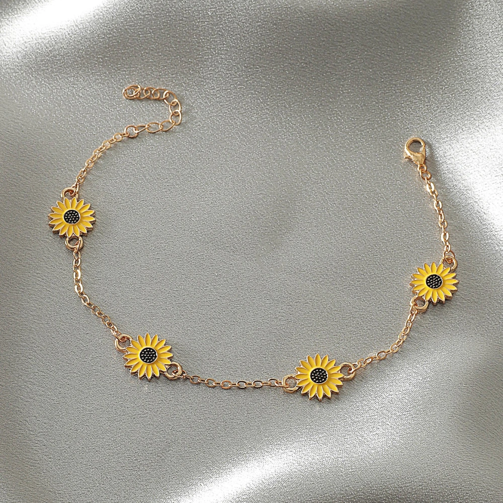 Alloy Sunflower Anklet Creative Daisy Foot Ornaments Gift For Ladies Accessories