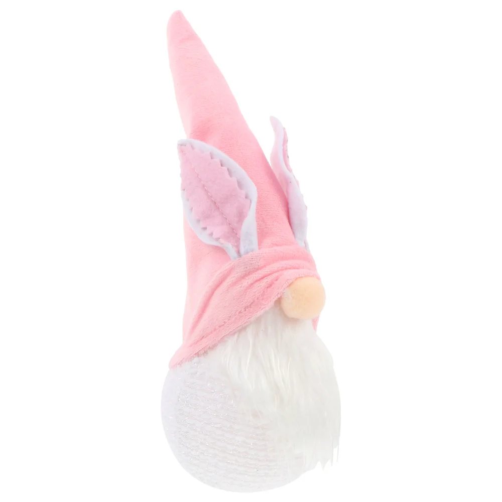 1pc Easter White-bearded Rabbit Doll Ornament Luminous Rabbit-eared No Leg Doll