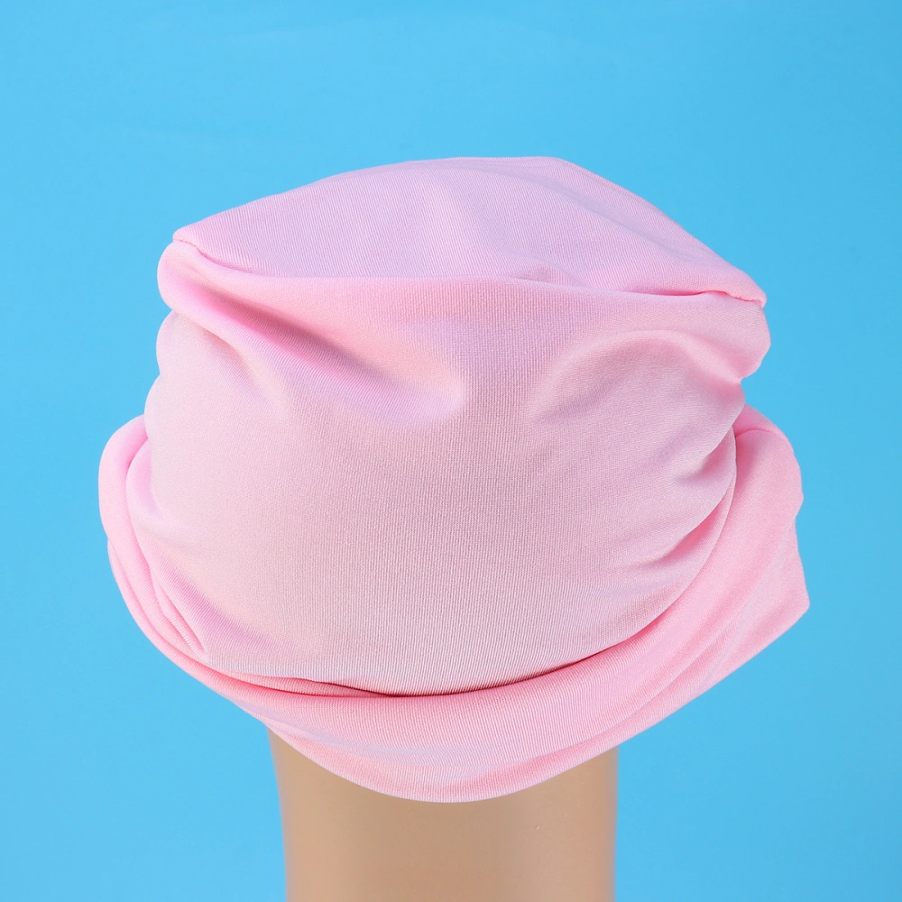 1pc Cotton Hat Chemotherapy Elastic Turban Headscarf Head Wrap Sleep for Women (Pink)