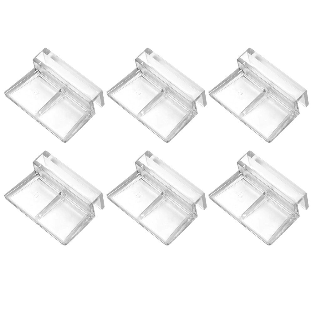 POPETPOP 6pcs Clear Color Acrylic Aquarium Fish Tank Glass Cover Clip Support Holder 6mm