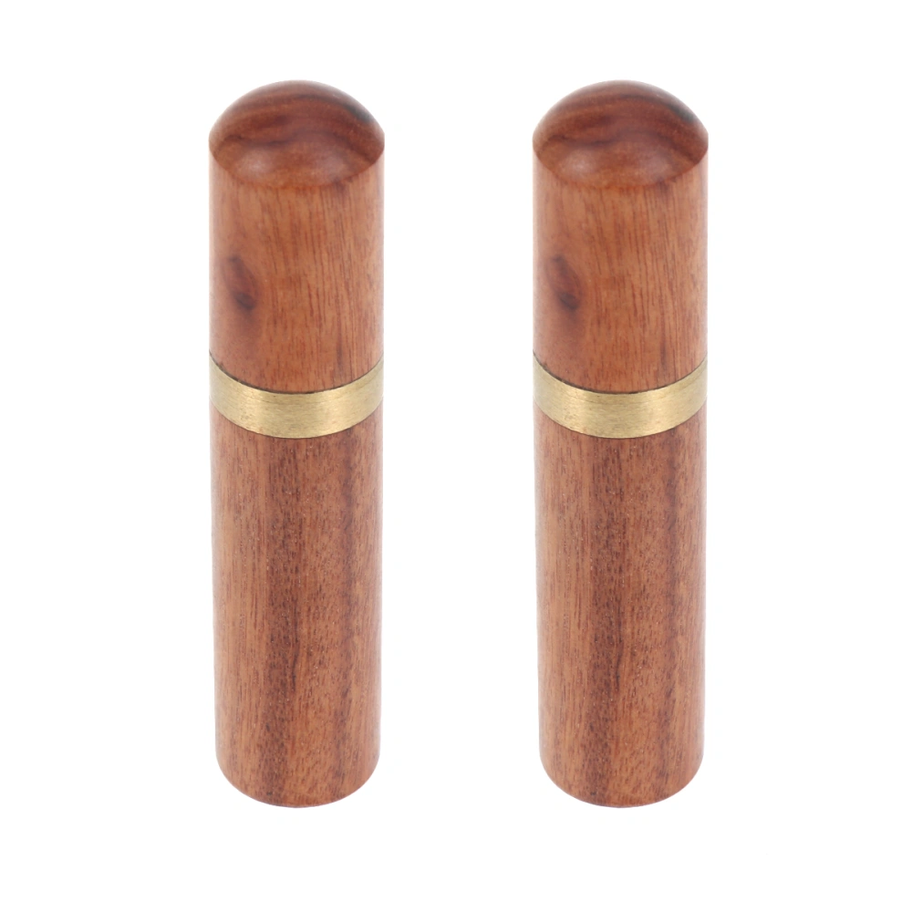 2pcs Wooden Toothpick Canisters Pocket Storage Container Stitch Holders for Needdles Thread Small Sundries Yellow Brown Brown