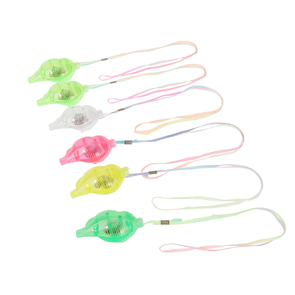 6 Pcs Glowing Conch Whistle Three Flash Mode Light Toys kids Illuminate Conch Whistle Random Color