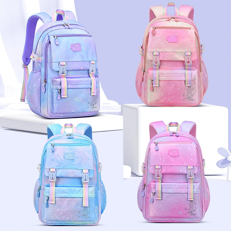 Student Schoolbag Lightweight Girl Gradient Backpack