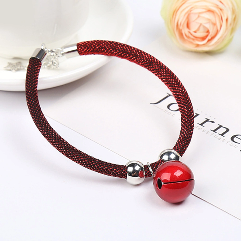 5Pcs 30CM Pet Bell Delicate Pet Puppy Bell Collars Pet Suplies (Silver Red Blue Purple Sky-blue 1 Each)