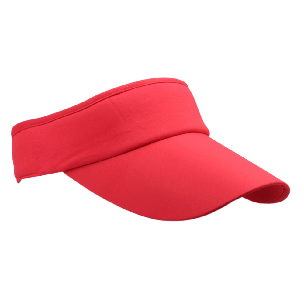 Unisex Men Women Summer Adjustable Sun Visor Tennis Hat Topless Outdoor for Sports Beach Vacation Hiking Golf(Red)