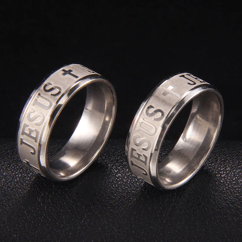 Stainless Steel Cross Ring Personalized Fashion