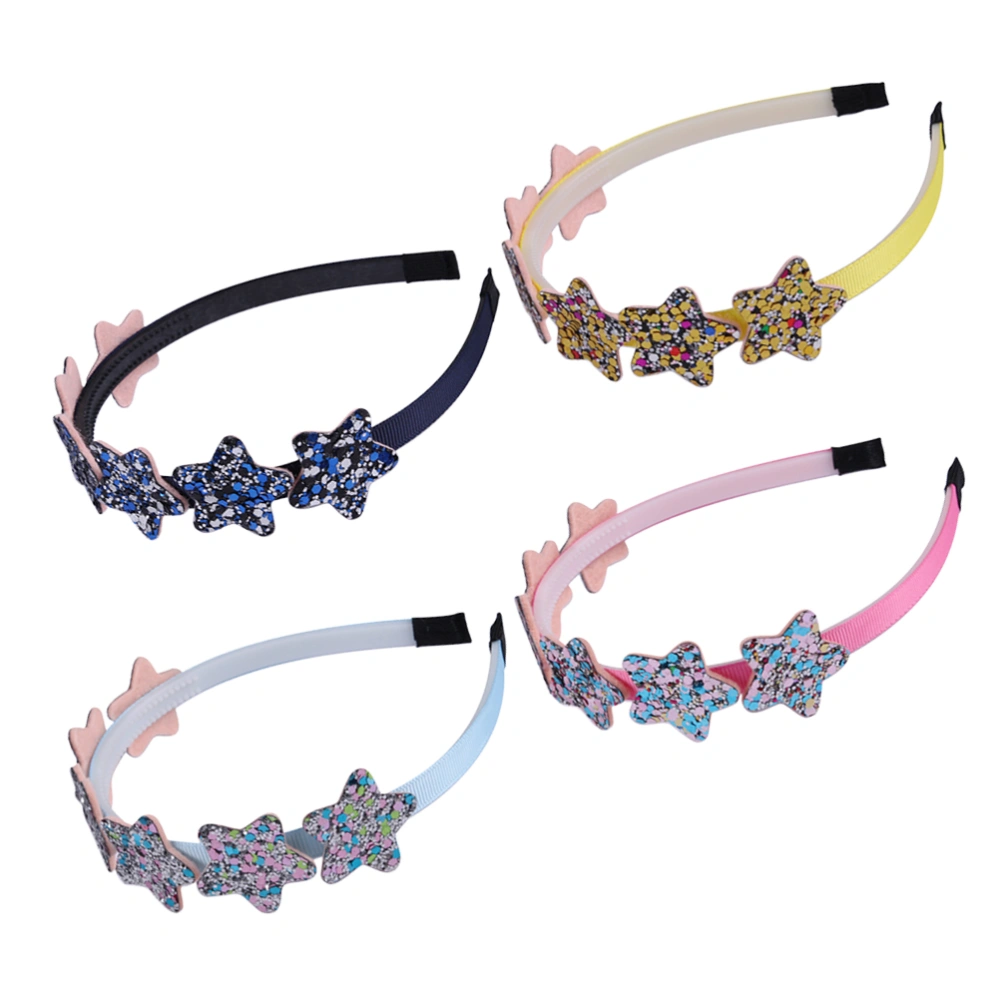 4PCS Glitter Star Headbands Paillette Hair Hoops Sequins Hair Accessories for Kids (Assorted Series 2)