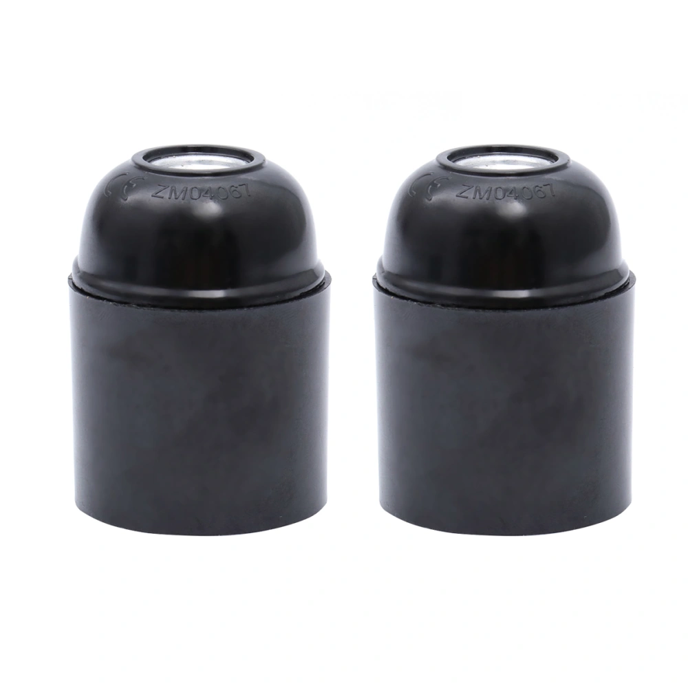 2PCS E27 Self-locking Screw Phenolic Lamp Socket Lamp Holder Enviorment-friendly Lamp Holder(Black)