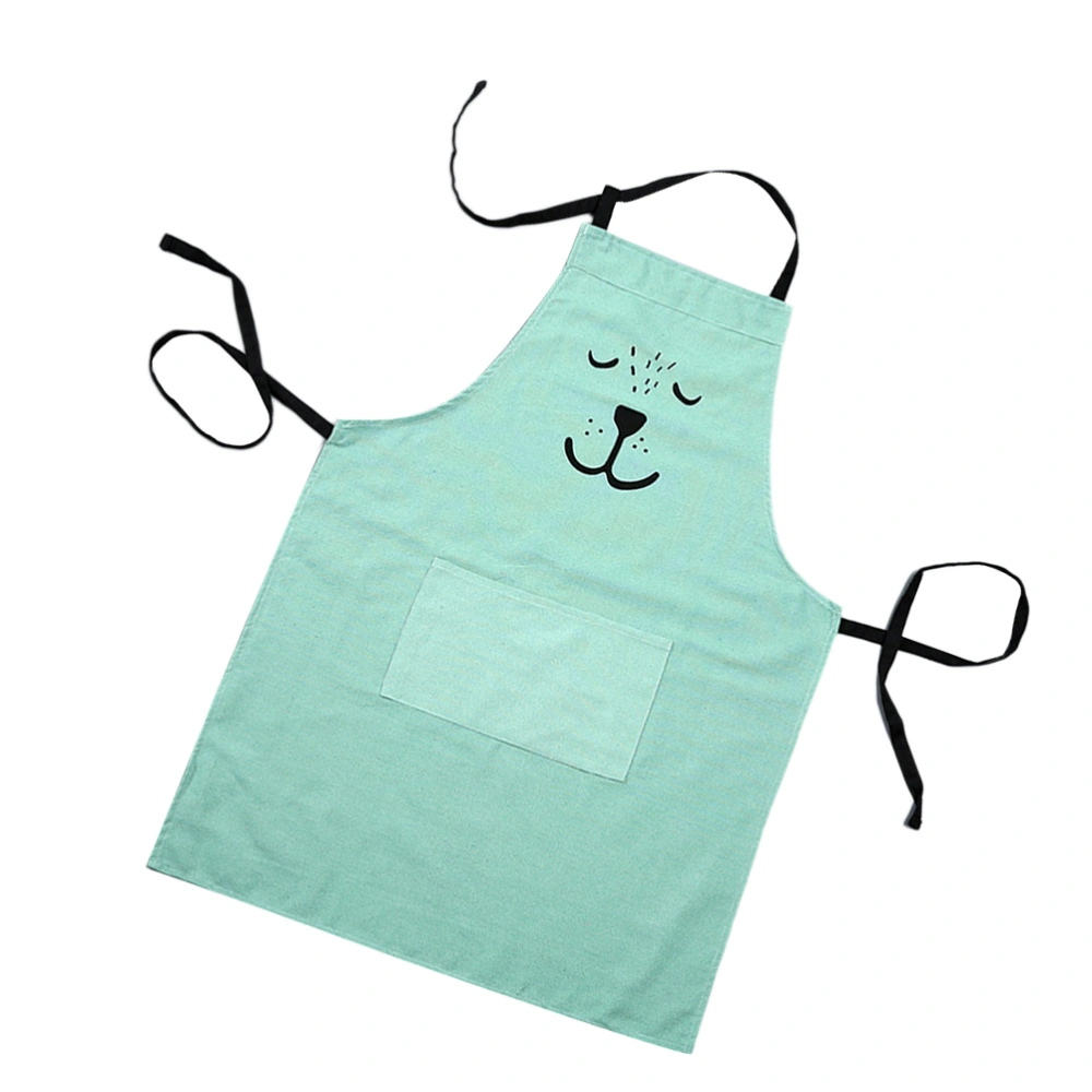 Cartoon Kids Aprons Kitchen Baking Costume Waterproof Cooking Aprons for Kids Children (Green S)