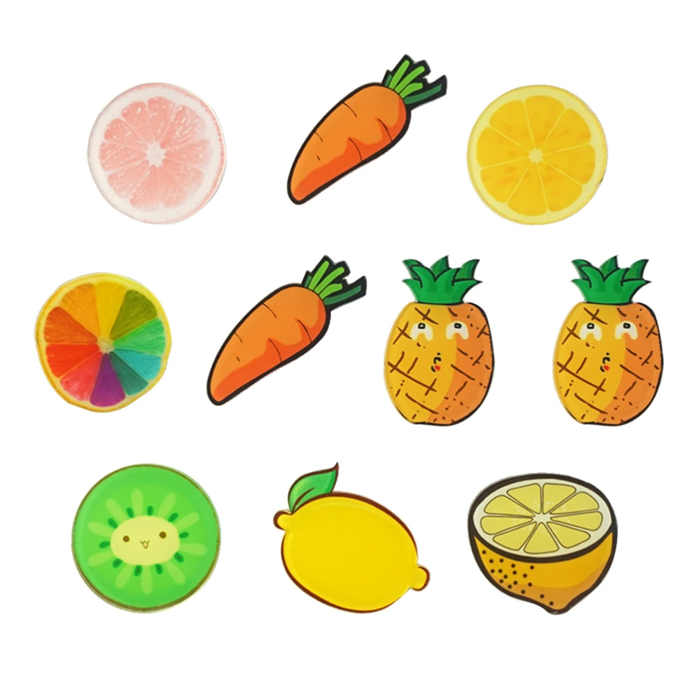 10pcs Fruit Fridge Magnets Cartoon Magnetic Sticker Refrigerator Magnet (Random Pattern)