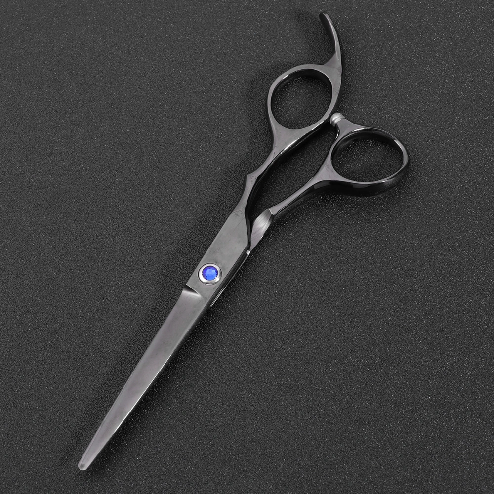 6.0 Inches Hairdressing Scissors Professional Barber Salon Tool for Flat Bangs Hair Thin Shears (Black Flat Shears)