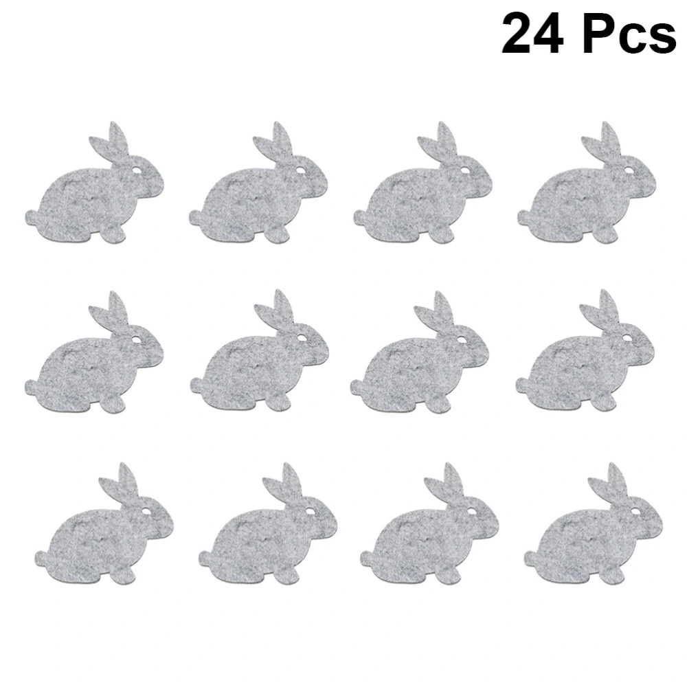 24pcs Grey Rabbit Design Placemat Easter Decorative Table Mat Fabric Tableware Pad Bunny Coasters for Home Restaurant(4pcs in 1 Set)