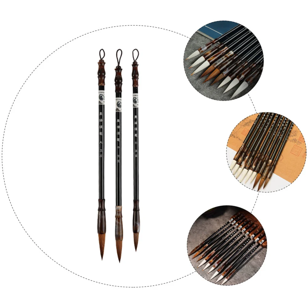 3pcs Drawing Brush Chinese Calligraphy Brush Pens Writing Couplets Brush