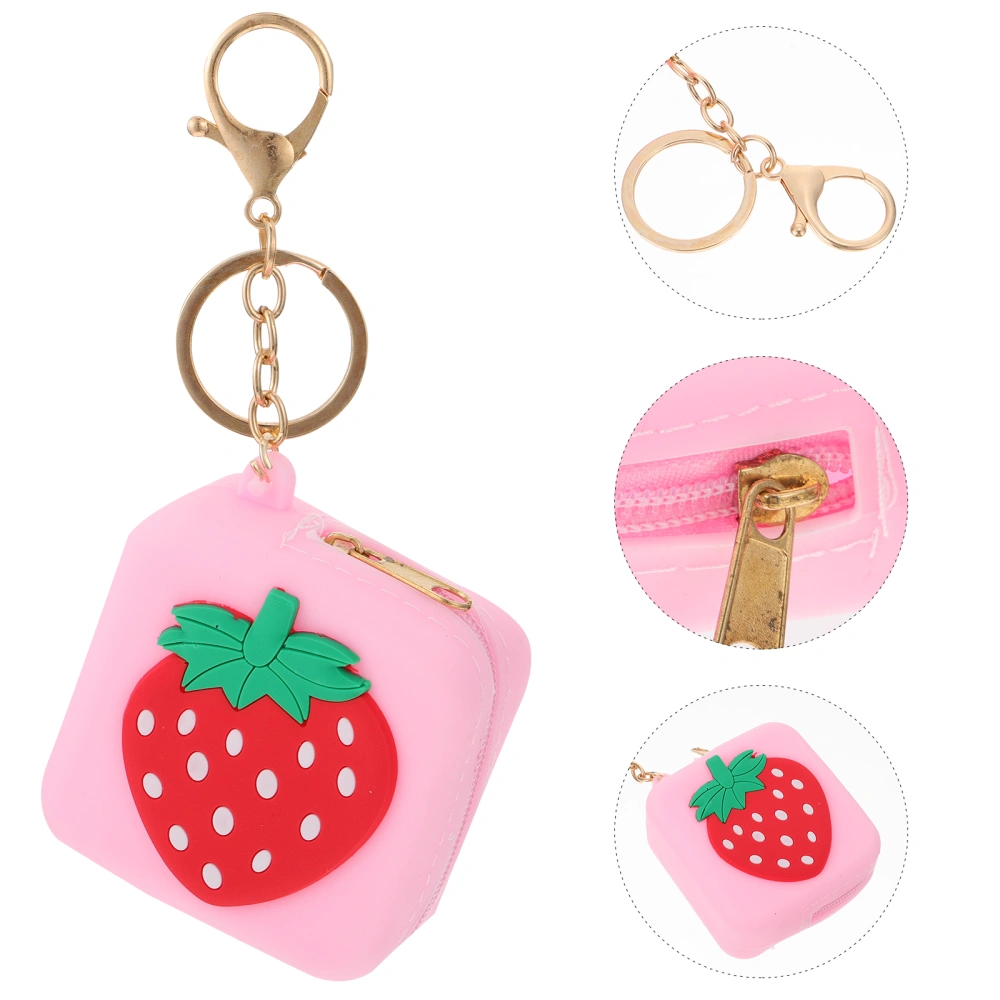 2pcs Keyring Cartoon Earphone Protector Silicone Key Case Coin Storage Bag