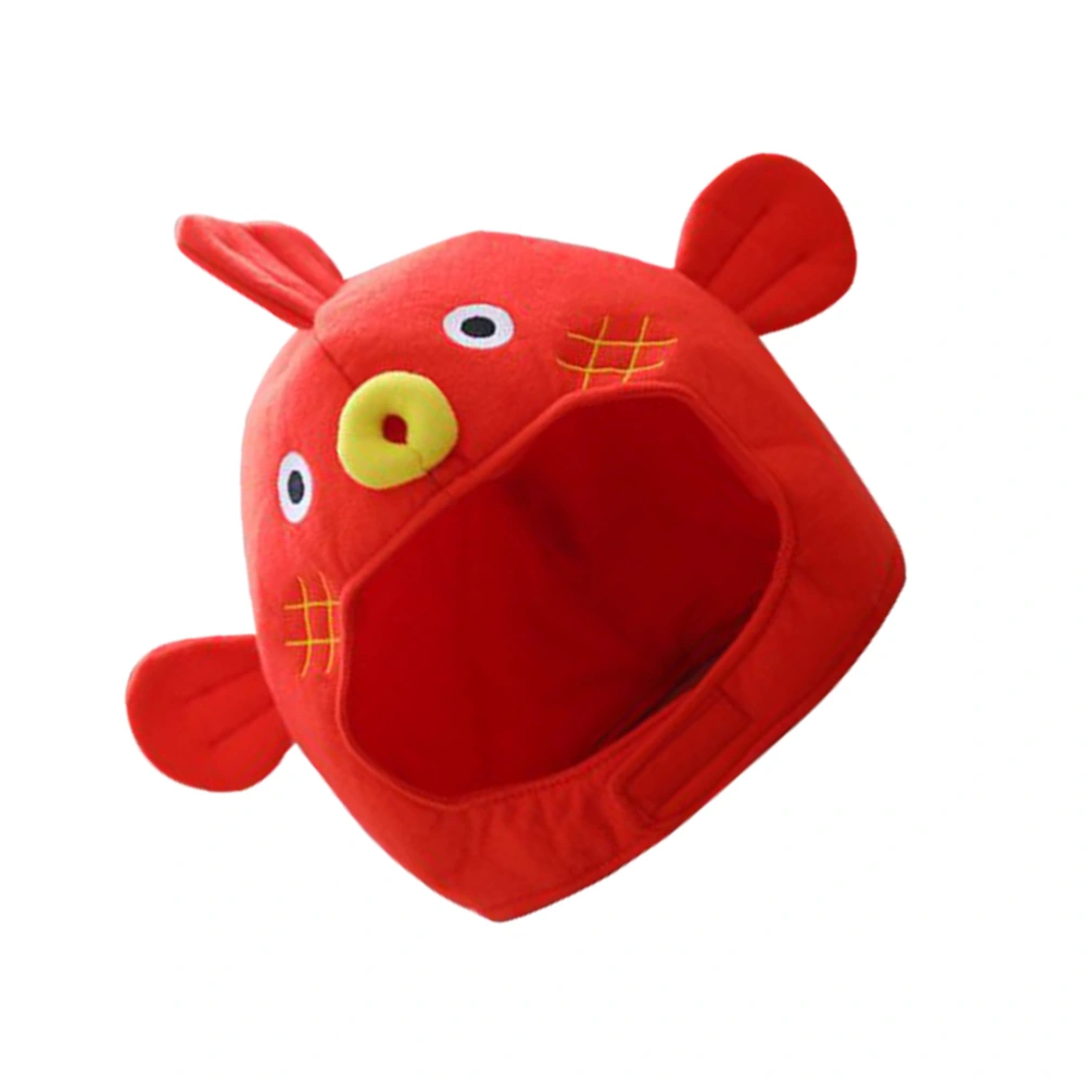 Adjustable Puffer Fish Headwear Funny Cosplay Hat Cartoon Photo Props (Red)