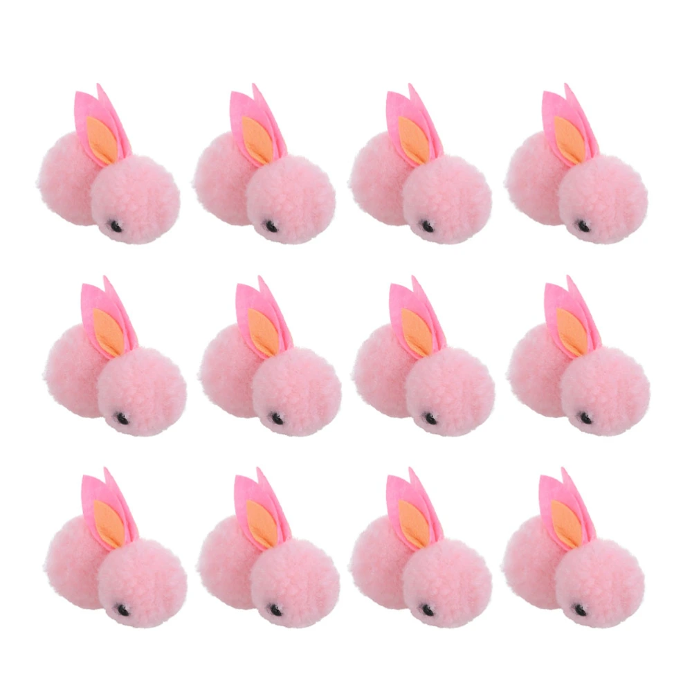 12Pcs Christmas Rabbit Doll Tiny Plush Bunny Decorative Plush Rabbit Doll Christmas Tree Decors