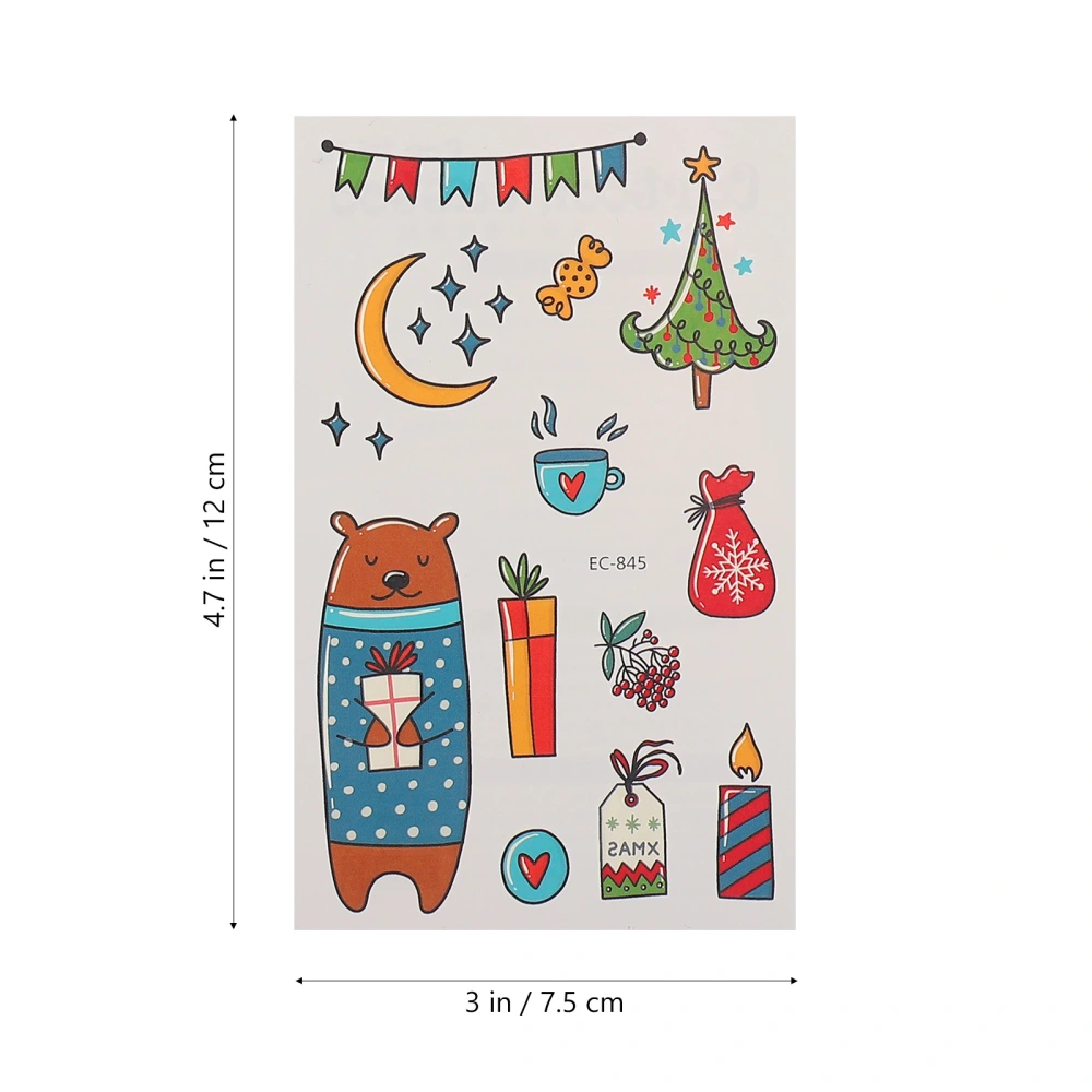 20 Sheets Christmas Children Tattoos Stickers Lovely Kids Body Decals for Party