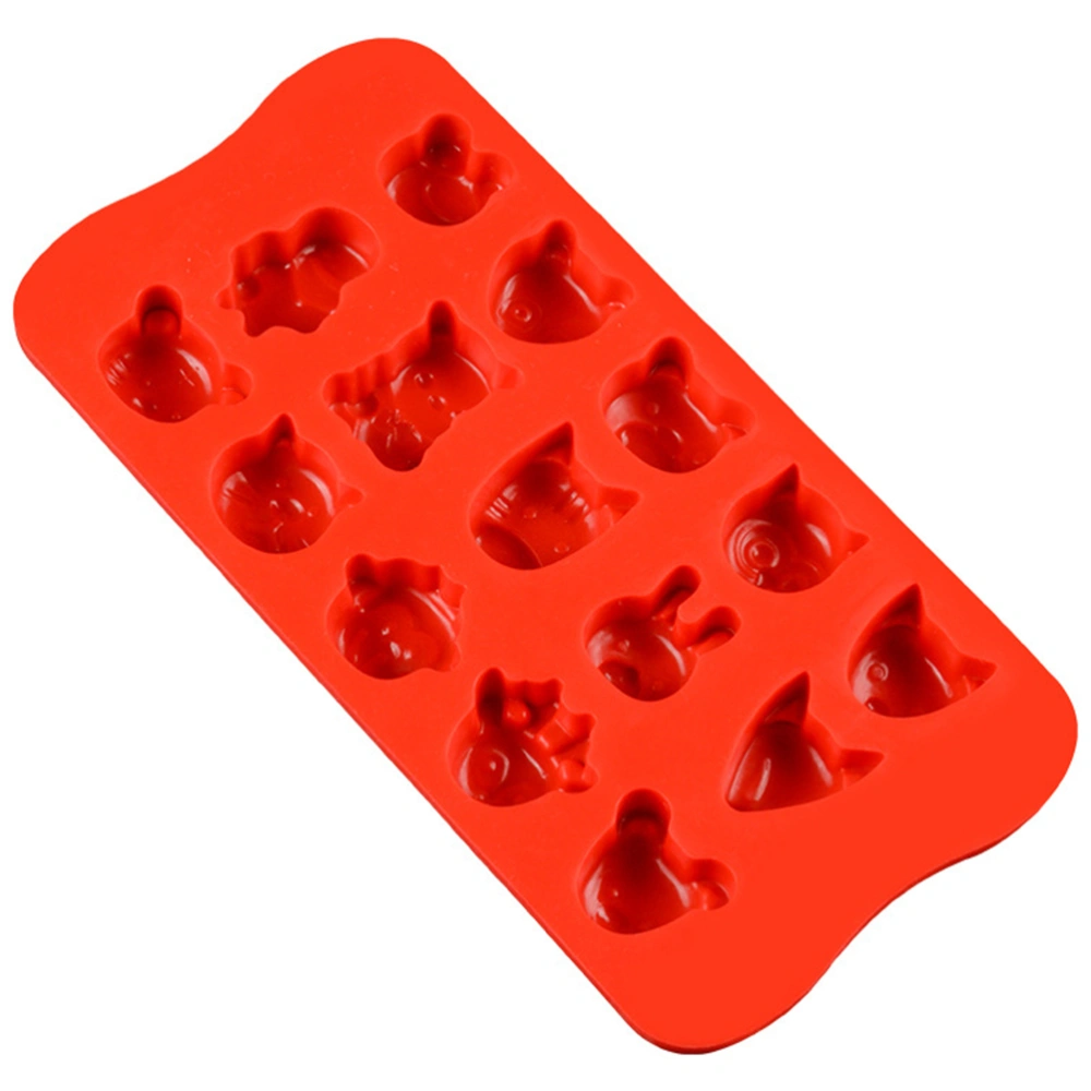 15 Capacity Cartoon Silicone Chocolate Cake Molds Cookie Molds (Random Color)