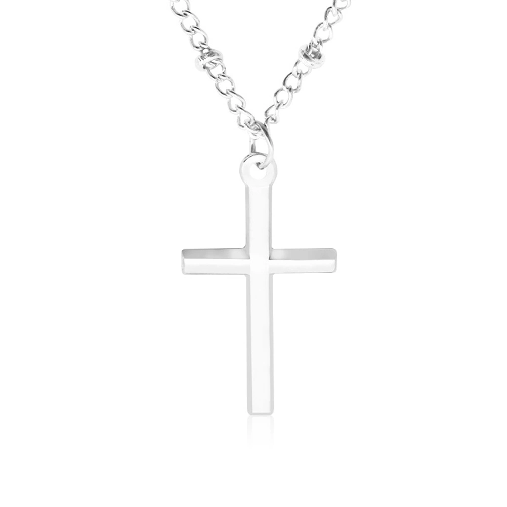 10 Pcs Vintage Jesus Cross DIY Hanging Pendant Necklace Christian Cross Chain Decorations Jewelry Necklace Ornaments for Women Men Couple (Silver)