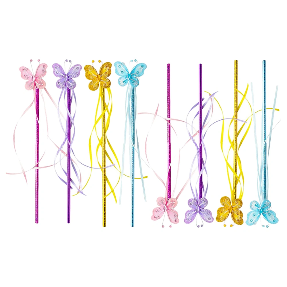 8pcs Beautiful Butterflies Fairy Wands Portable Fairy Sticks for Girls