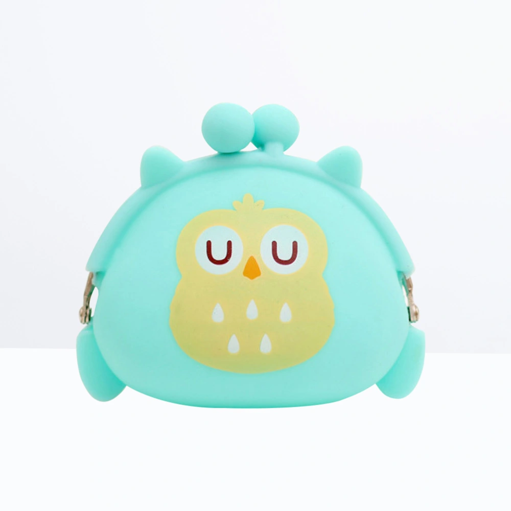 Kawaii Cartoon Animal Silicone Jelly Coin Purse Mini Wallet - Light Green (Owl)