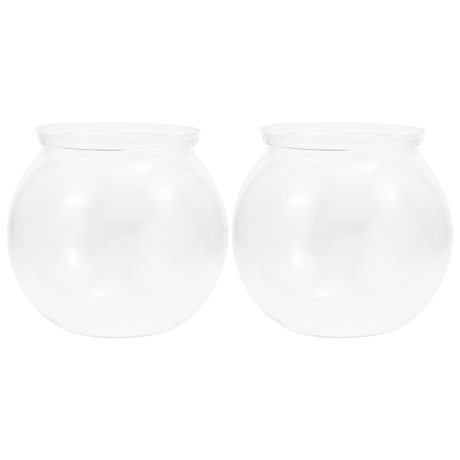 2pcs Plastic Fish Tanks Plastic Fish Bowls Home Office Desktop Aquarium Decorations