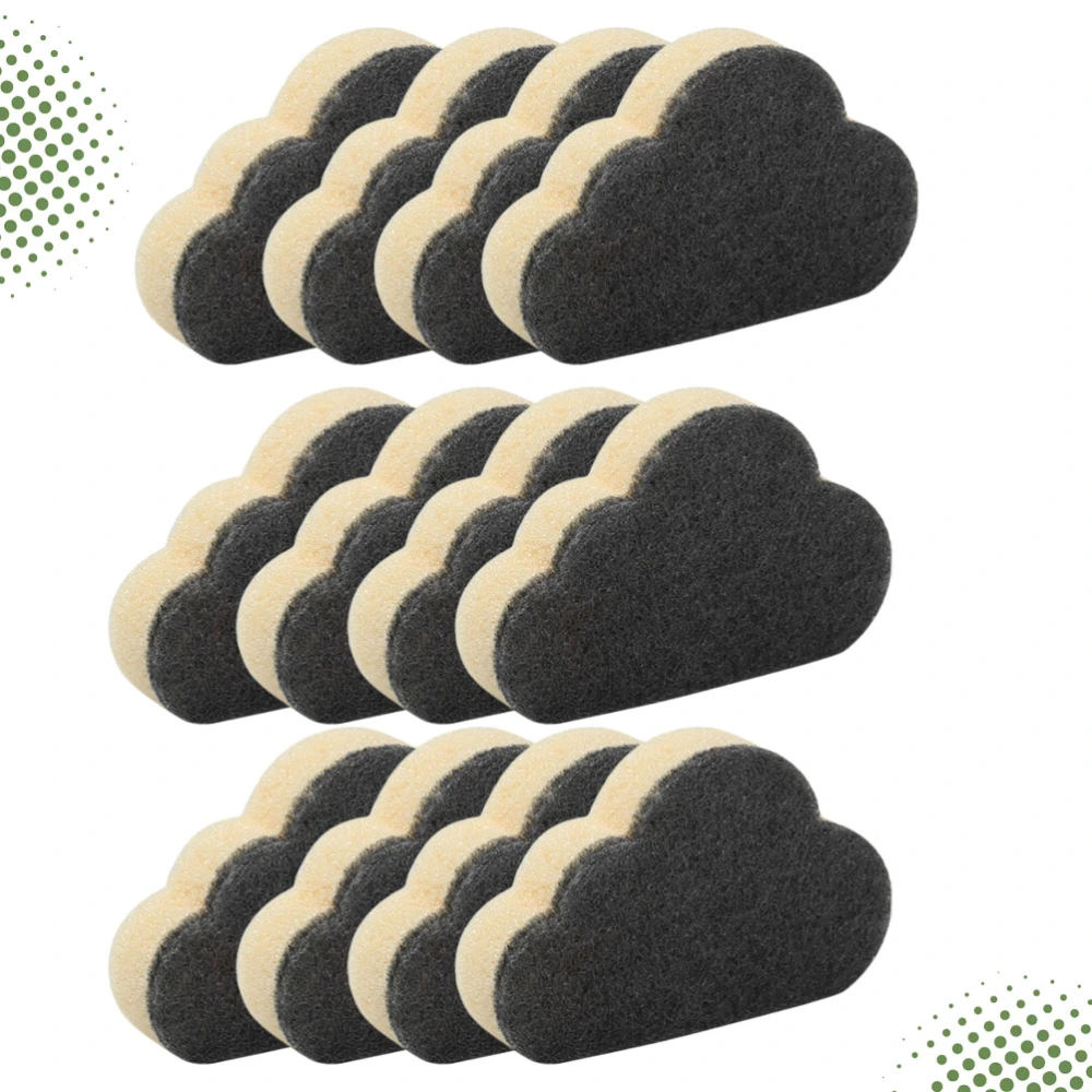 12pcs Cloud Shaped Cleaning Sponge Home Practical Kitchen Cleaning Sponge for Dish Cup Bowl Desktop (Red and Black)