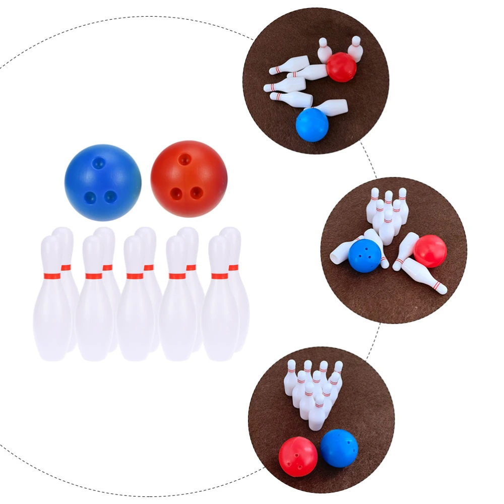 2 Sets of Miniature Resin Bowling Simulation Durable Mini House Accessories