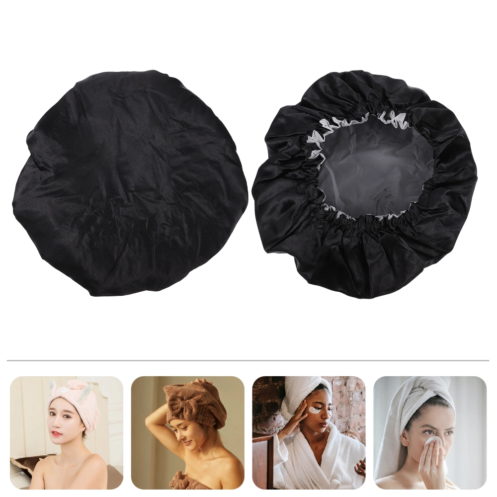 4pcs Household Female Bath Hats Women Shower Caps Satin Female Bath Supplies