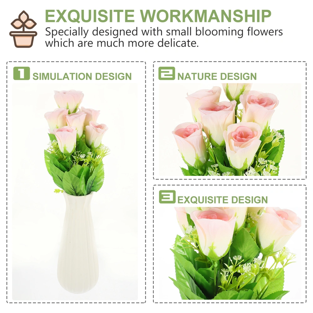 Simulated Rose Flower Decor Lifelike Artificial Flower Adornment For Home