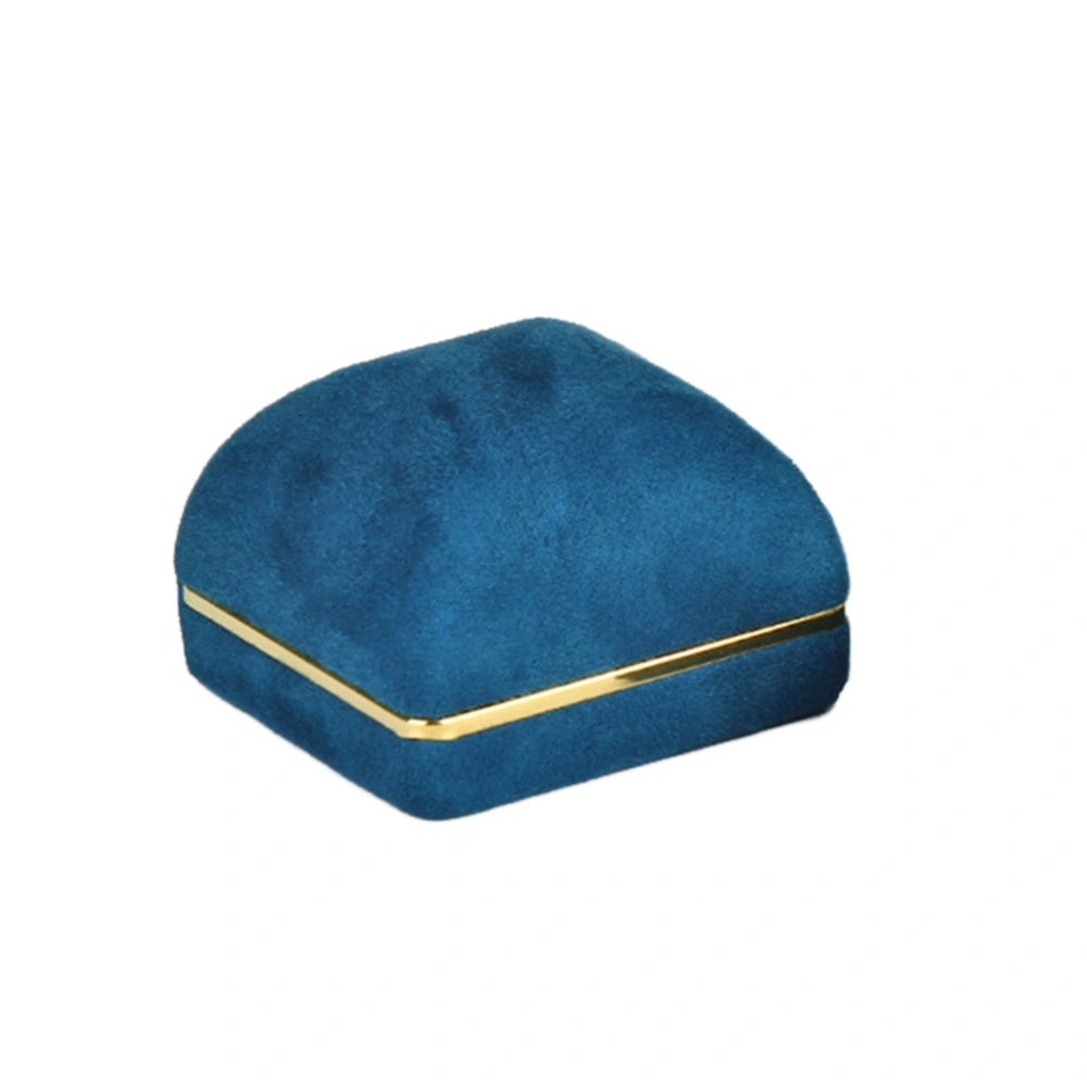 Golden Jewelry Box Blue Lint Delicate Pendant Organizer Necklace Storage Case