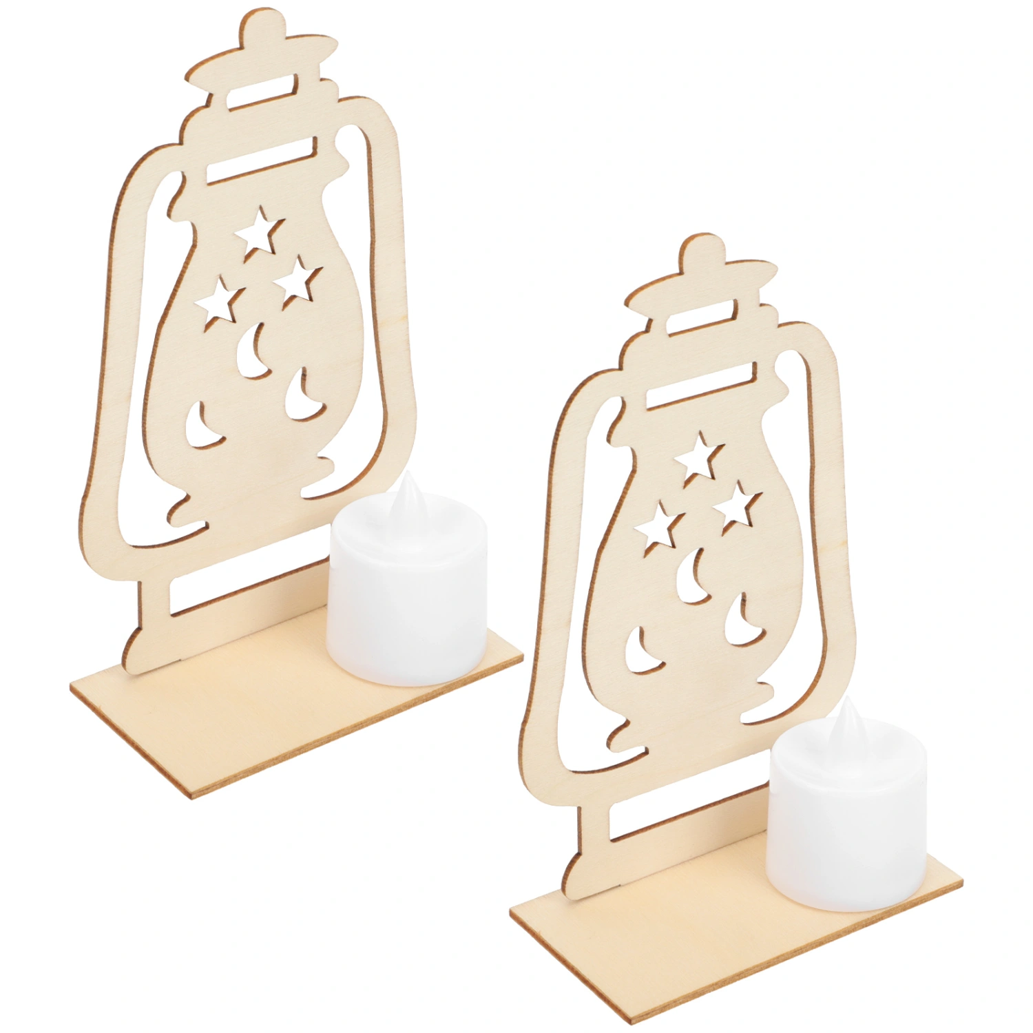 2PCS Corban Festival Electronic Candle Lights Simulation Kerosene Lamp Shape Decors