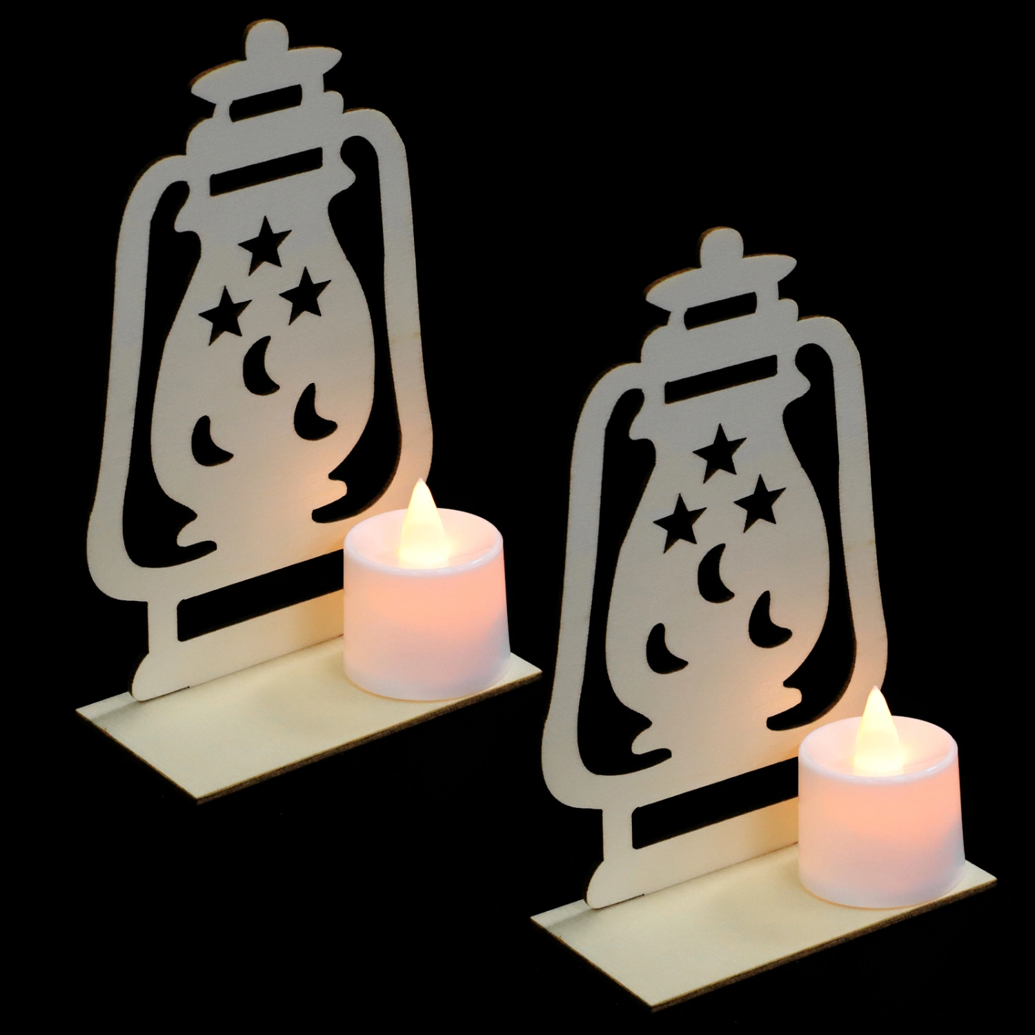 2PCS Corban Festival Electronic Candle Lights Simulation Kerosene Lamp Shape Decors