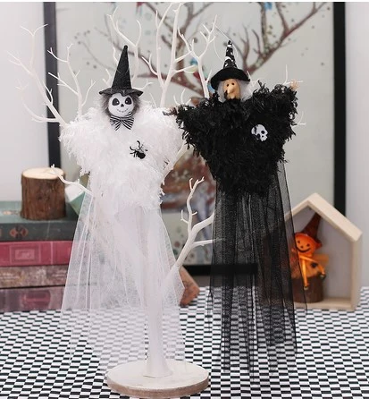 2 pcs Halloween Fabric Ghosts Halloween Hanging Ghost Props for Outdoor Decorations