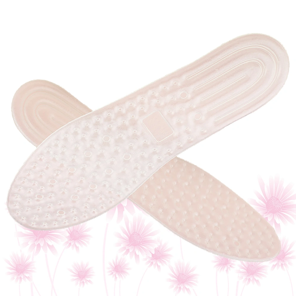 1 Pair of Shoe Insole TPU Inflatable Insoles Air Cushion Absorbing Breathable Foot Pad for Travel Outdoor White