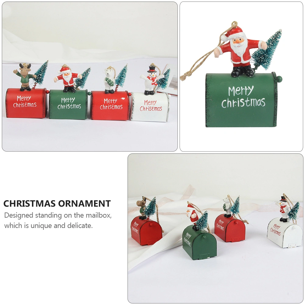 1Pc Christmas Ornament Mailbox Hanging Decoration Iron Art Pendant Gift